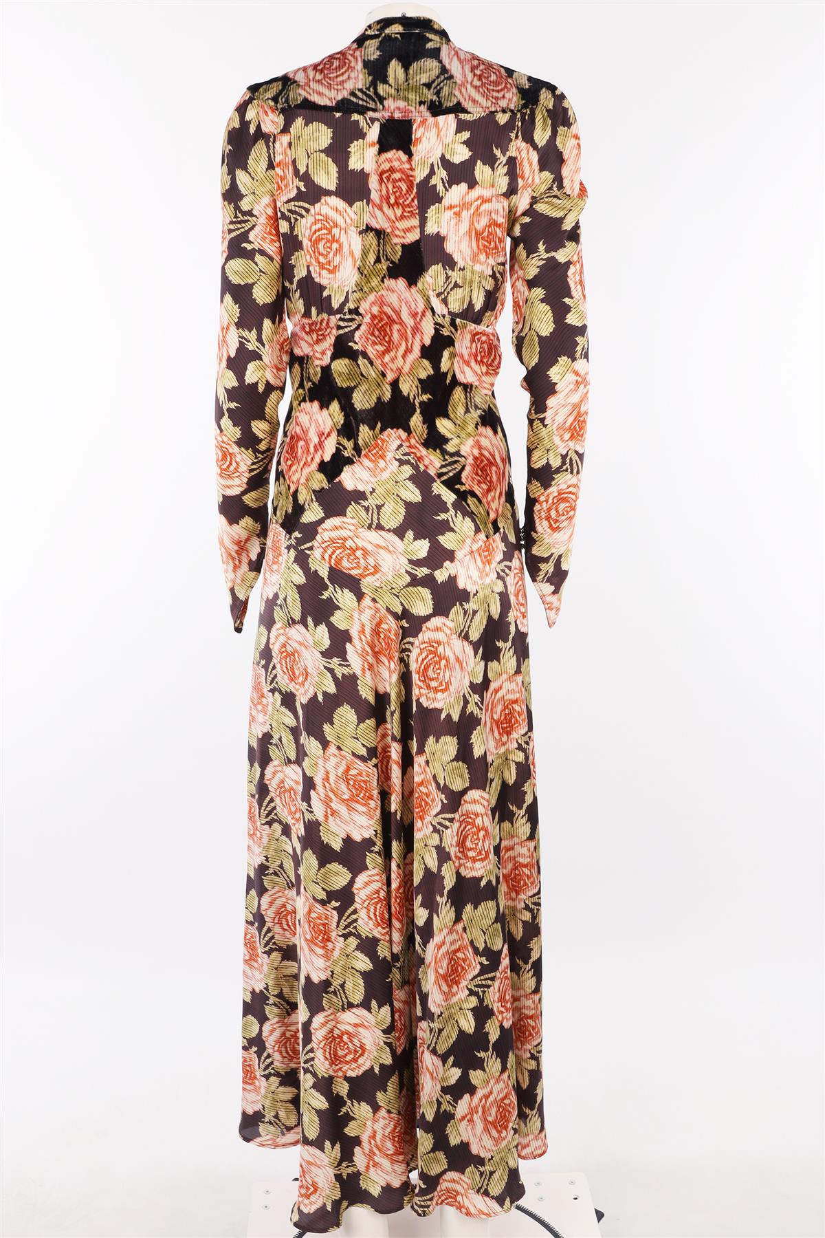 PACO RABANNE MULTI SATIN MAXI DRESS FR 38 UK 10