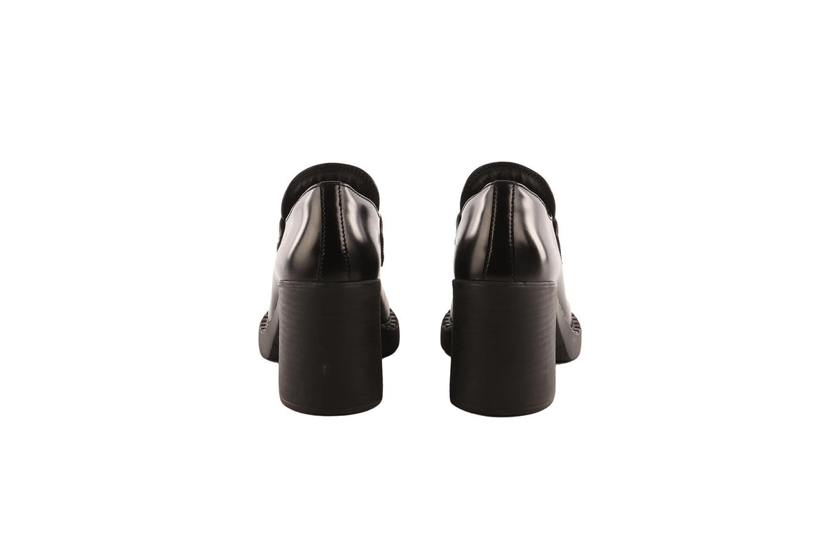 PRADA BLACK LEATHER PLATFORM LOAFERS EU 36 UK 3