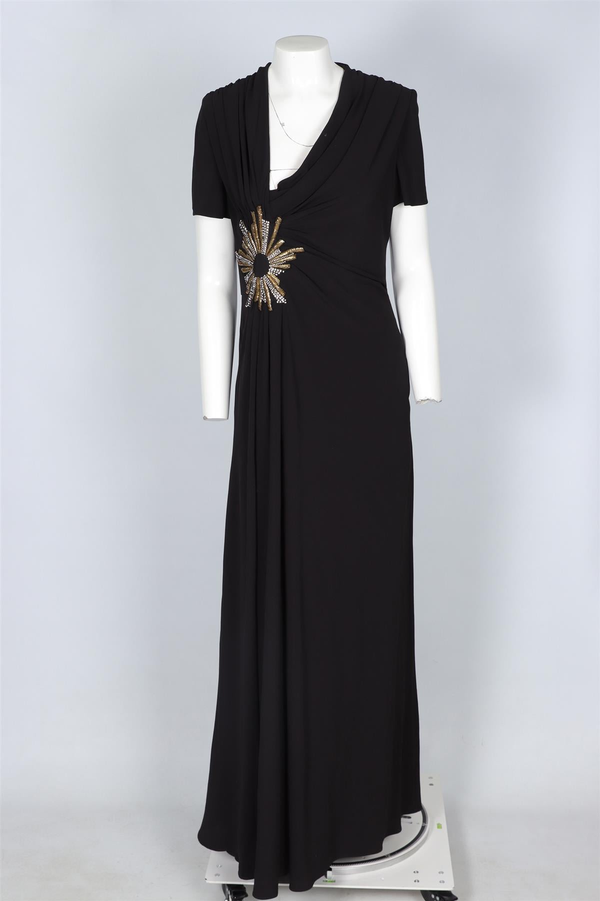 GUCCI BLACK SILK GOWN IT 44 UK 12