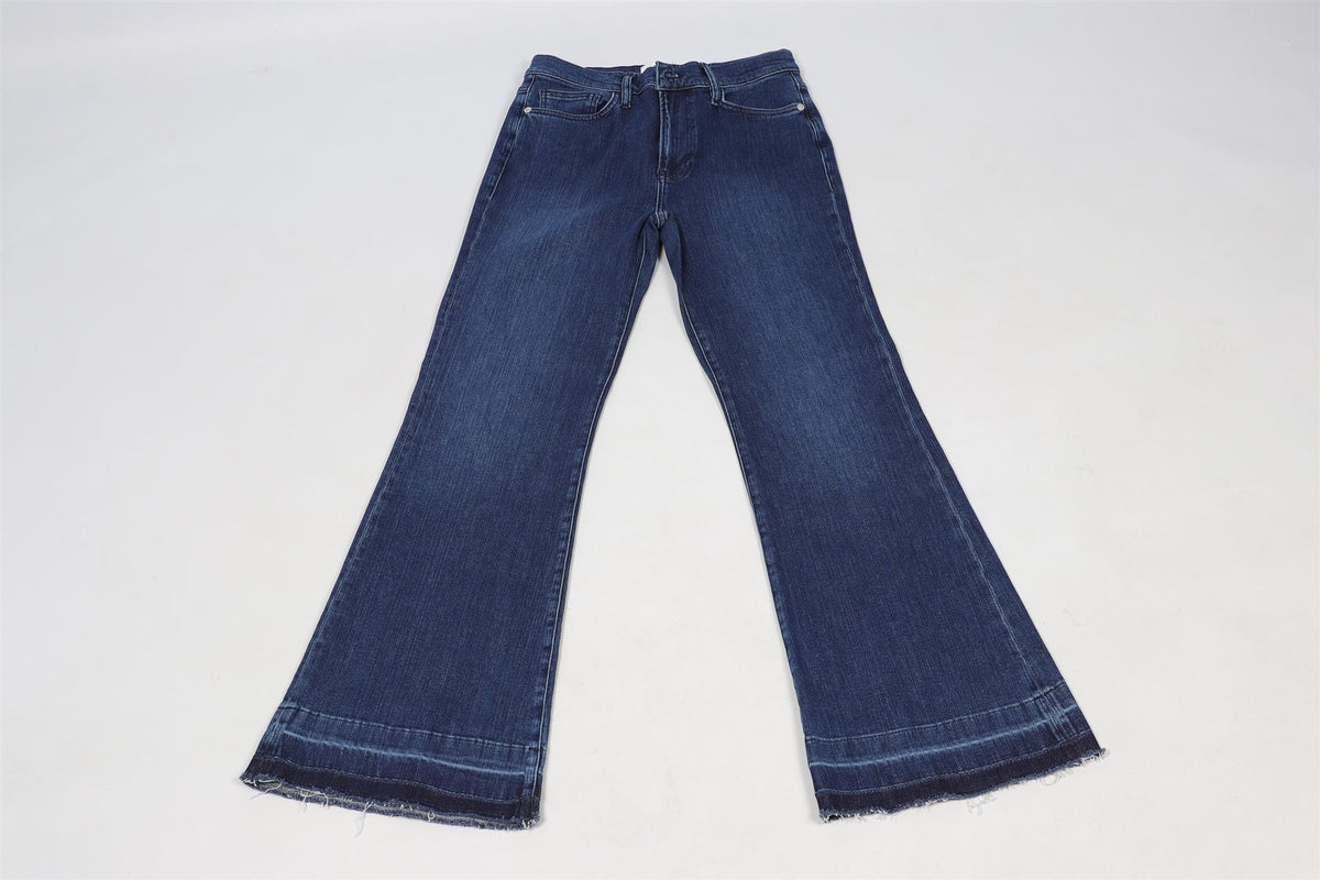FRAME BLUE HIGH RISE FLARED JEANS W28
