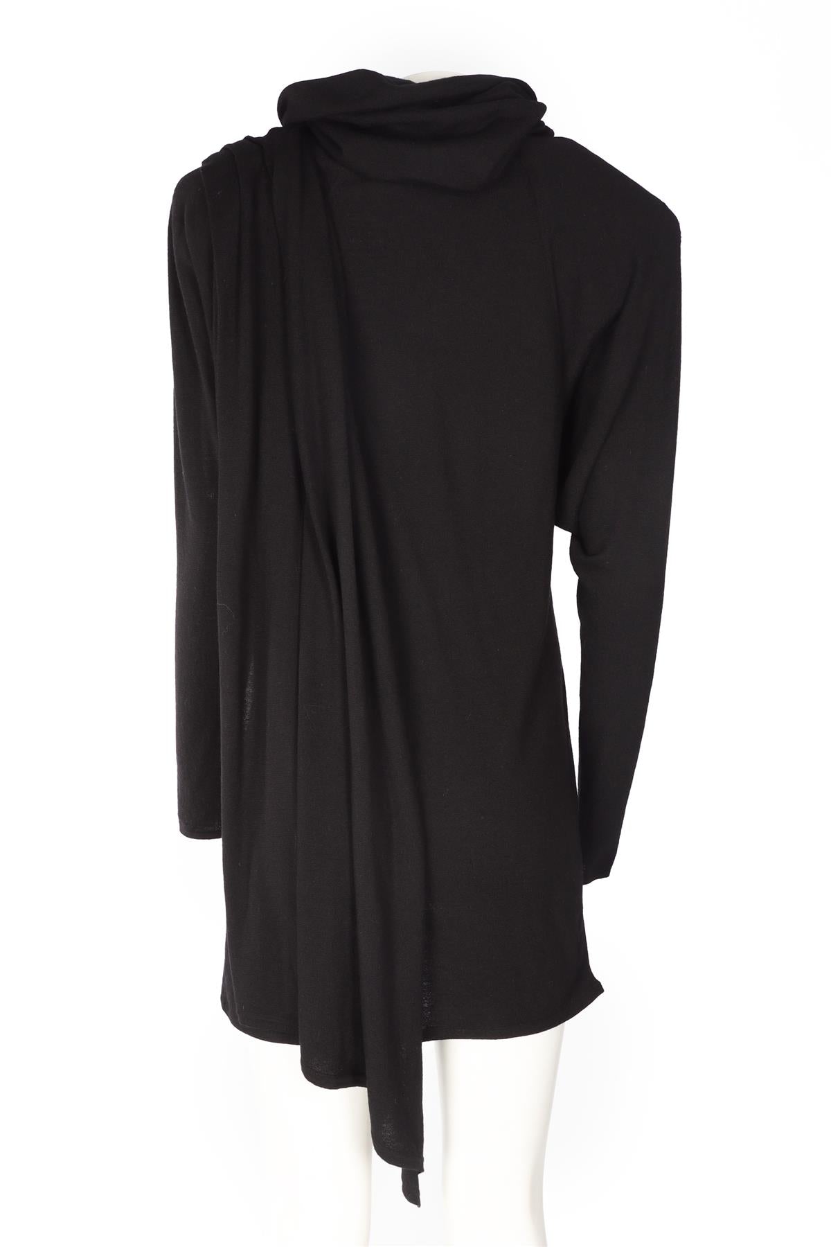 SAINT LAURENT BLACK WOOL MINI DRESS SMALL