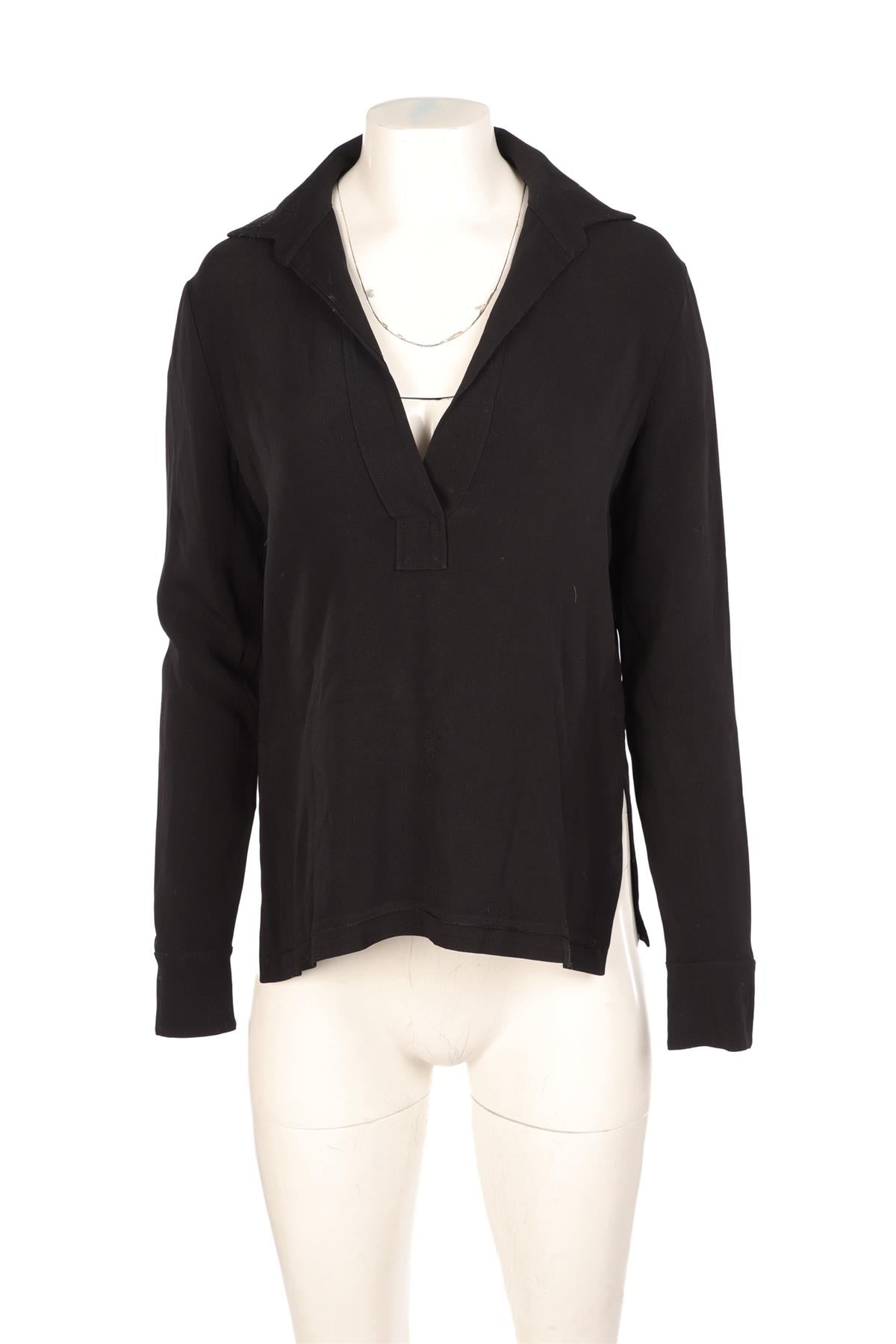 HELMUT LANG BLACK CREPE TOP MEDIUM