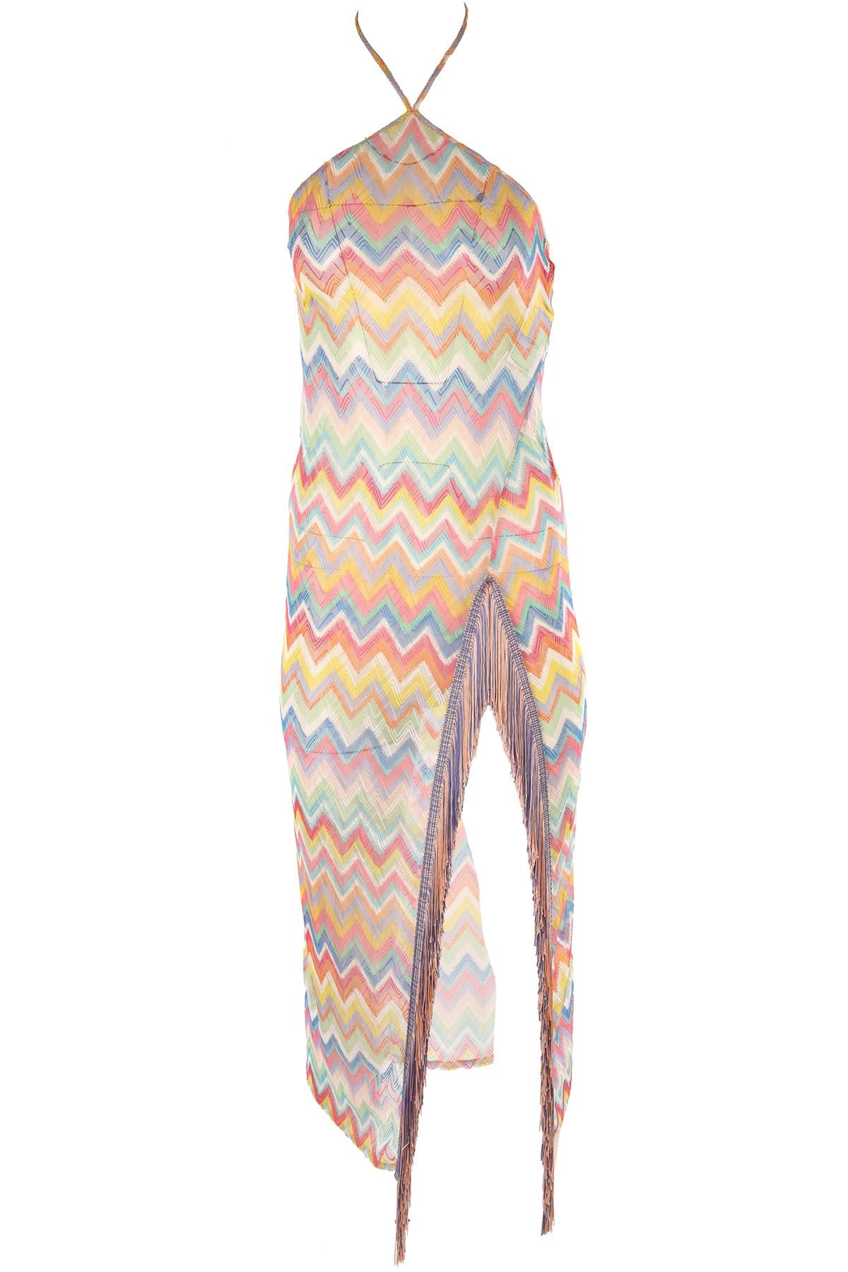 MISSONI MULTI CROCHET MAXI DRESS IT 38 UK 6