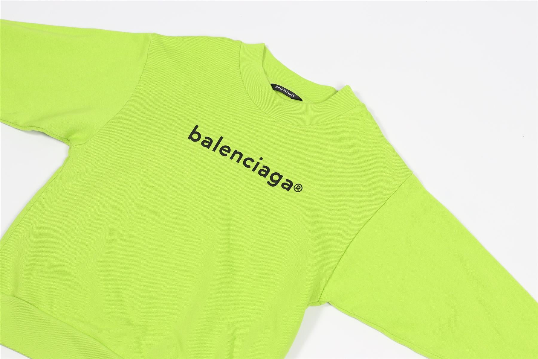 BALENCIAGA GREEN KIDS BOYS COTTON SWEATSHIRT 6 YEARS