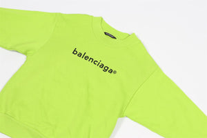 BALENCIAGA GREEN KIDS BOYS COTTON SWEATSHIRT 6 YEARS