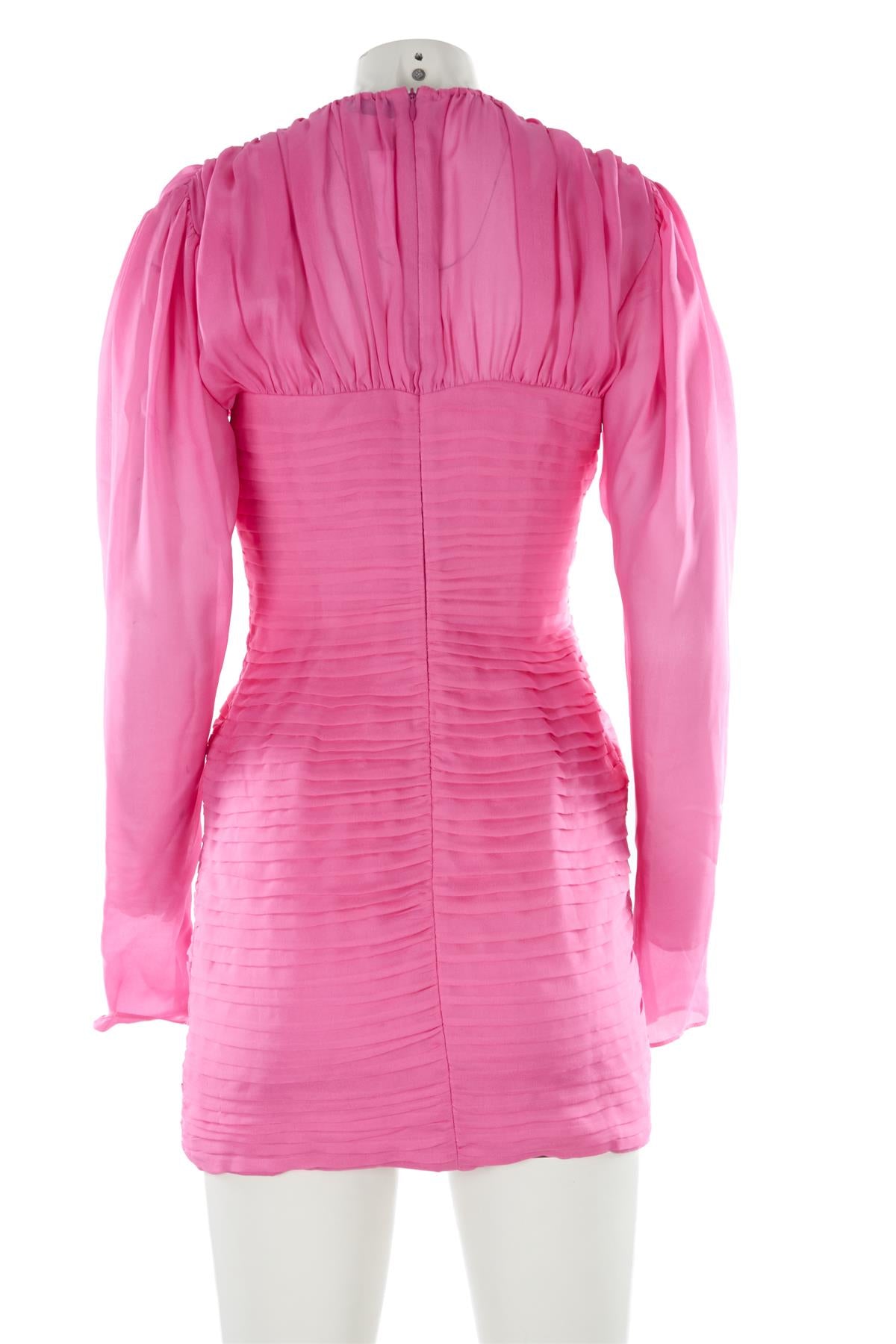 MAGDA BUTRYM PINK SILK MINI DRESS FR 36 UK 8