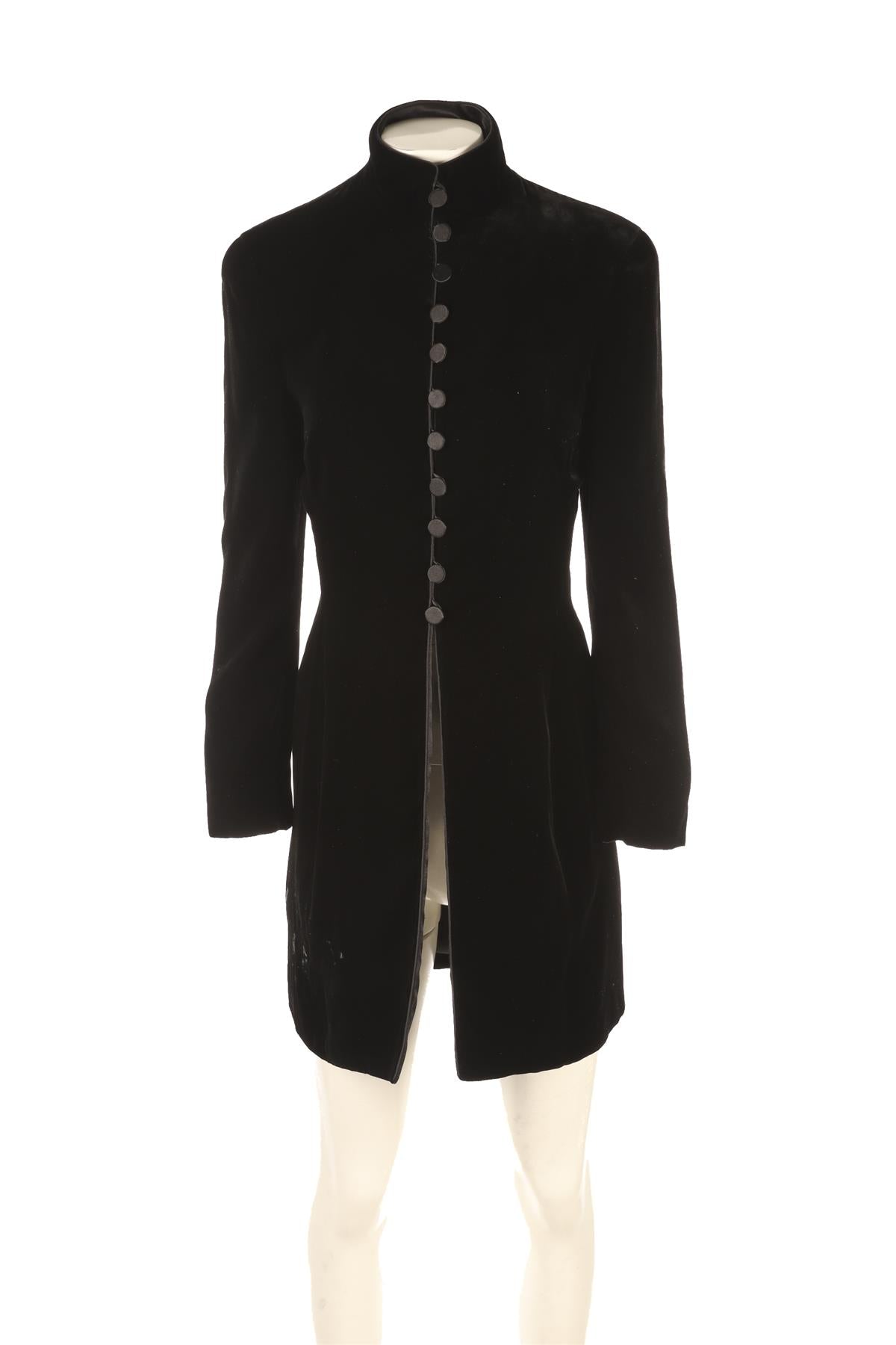 GIORGIO ARMANI BLACK VINTAGE VELVET COAT IT 42 UK 10