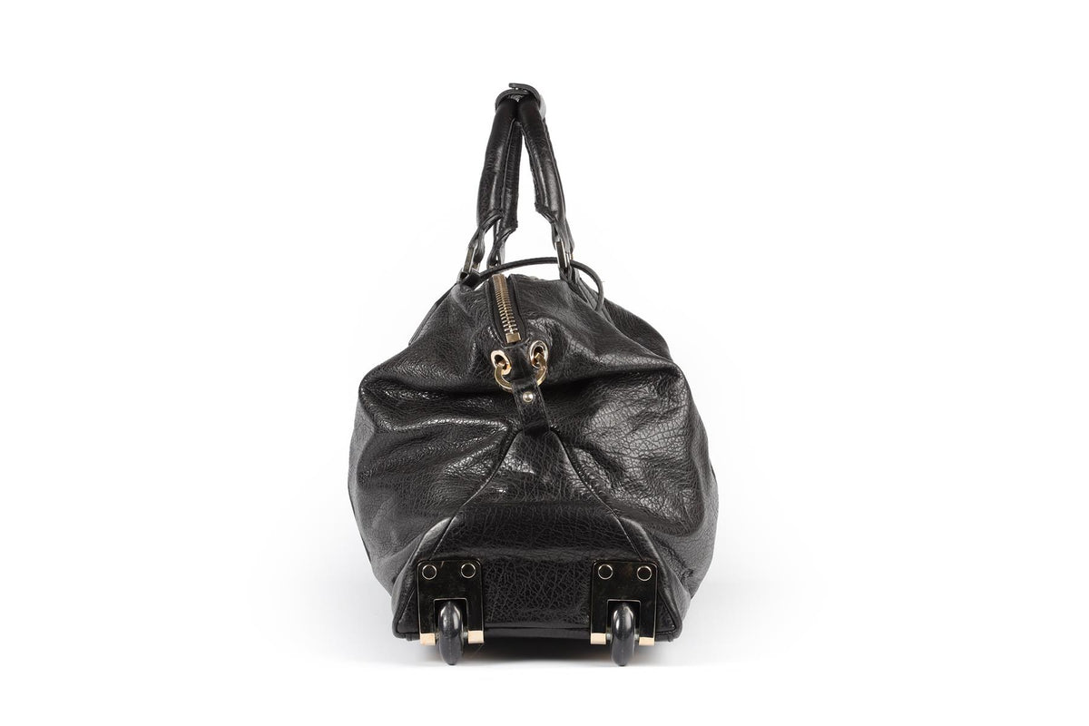 JIMMY CHOO BLACK RAPHAEL LEATHER SUITCASE