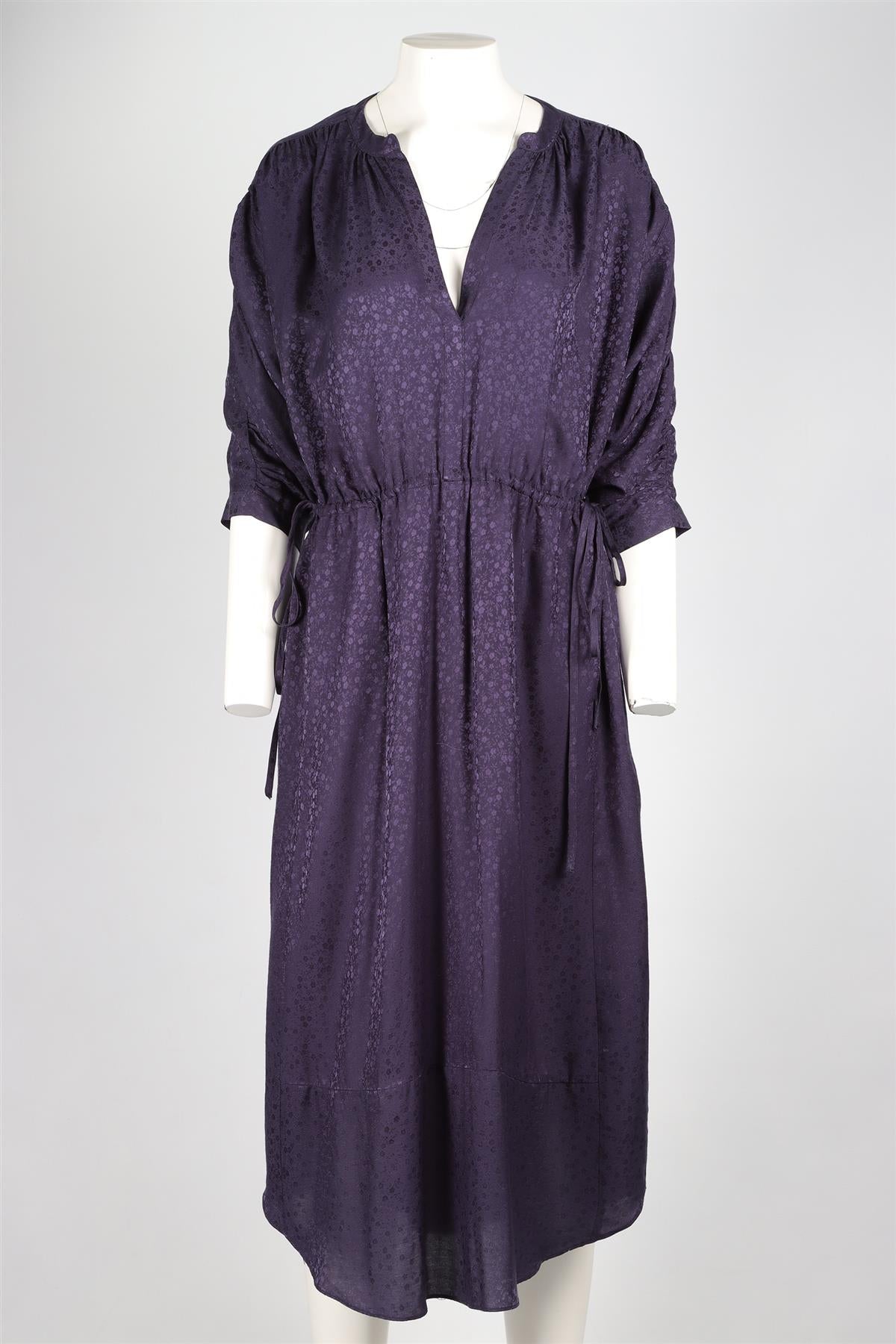MASSCOB NAVY SILK MAXI DRESS MEDIUM