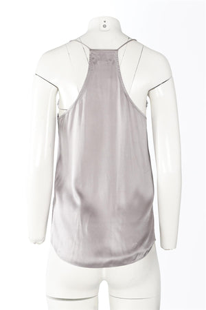 CAMI NYC GREY SILK TOP XSMALL