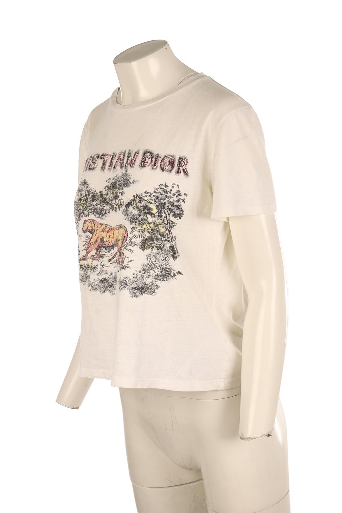 CHRISTIAN DIOR WHITE COTTON T-SHIRT LARGE