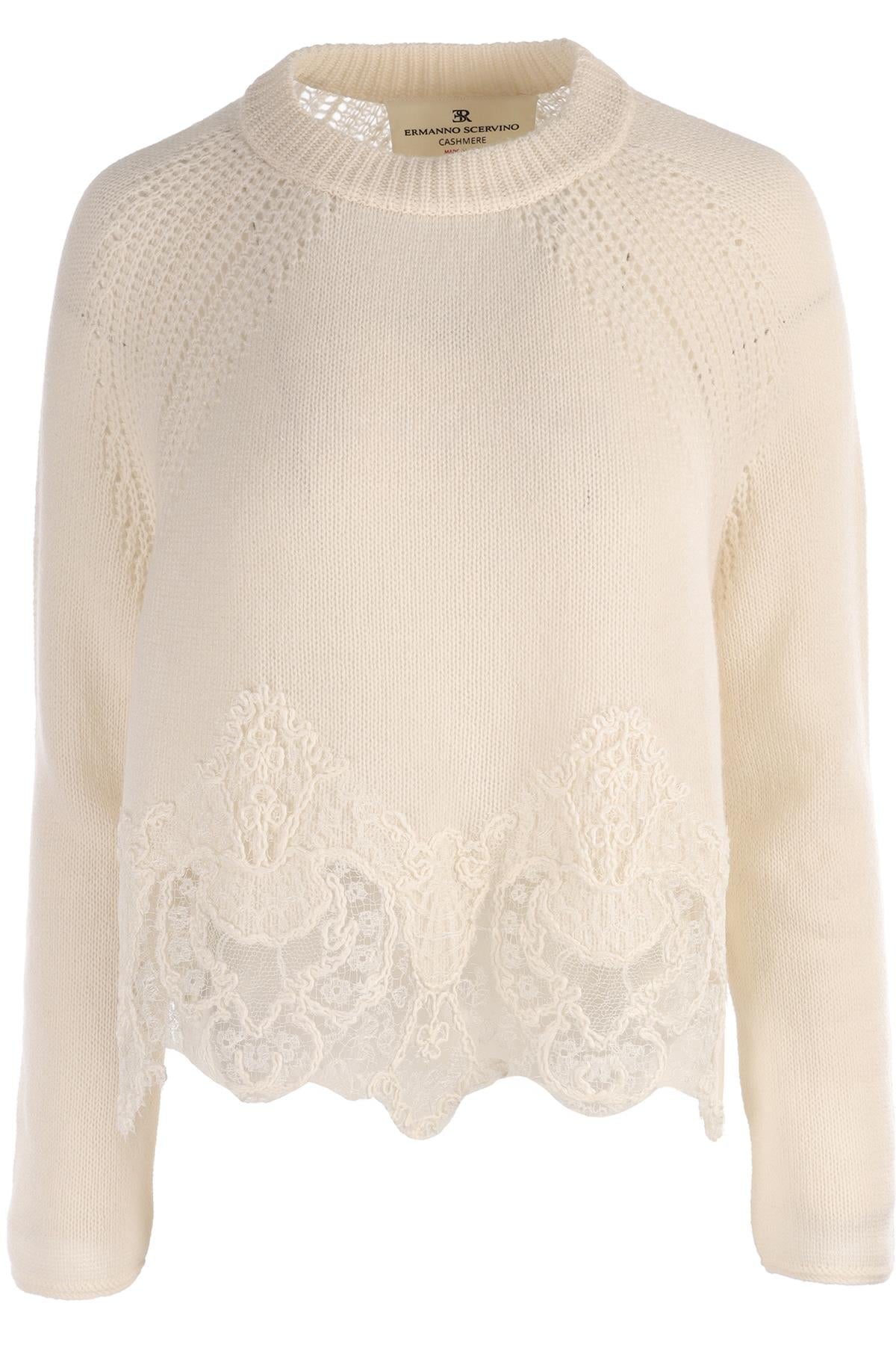 ERMANNO SCERVINO WHITE CASHMERE SWEATER IT 46 UK 14