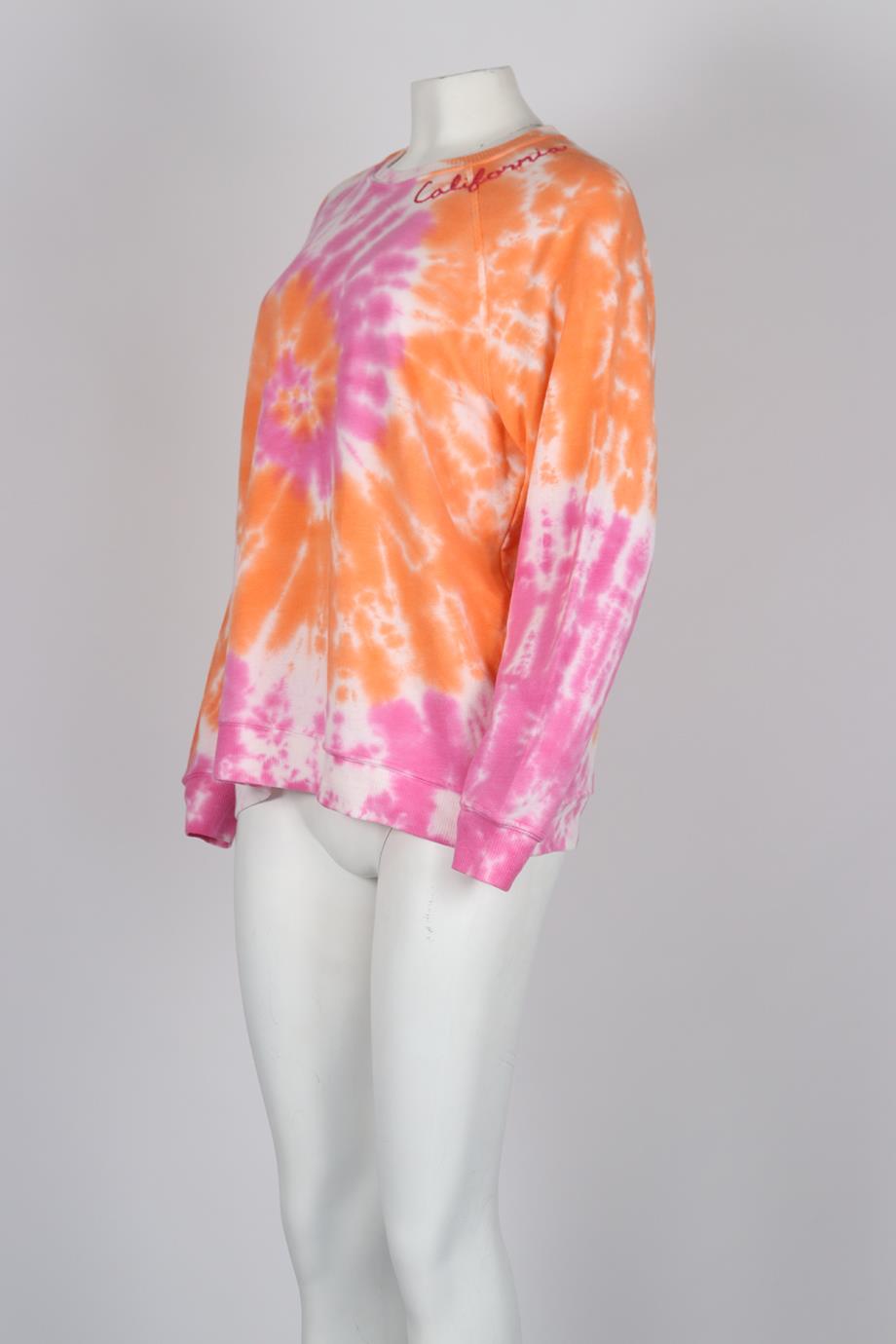 I STOLE MY BOYFRIEND'S SHIRT TIE DYED COTTON JERSEY SWEATSHIRT MEDIUM-LARGE