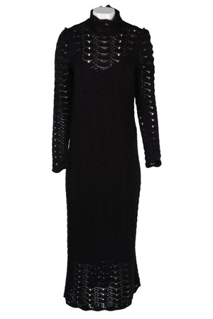 ZIMMERMANN BLACK CROCHET MAXI DRESS UK 14