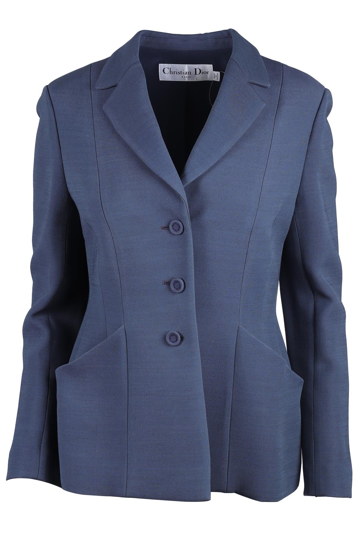 CHRISTIAN DIOR BLUE WOOL BLAZER FR 40 UK 12