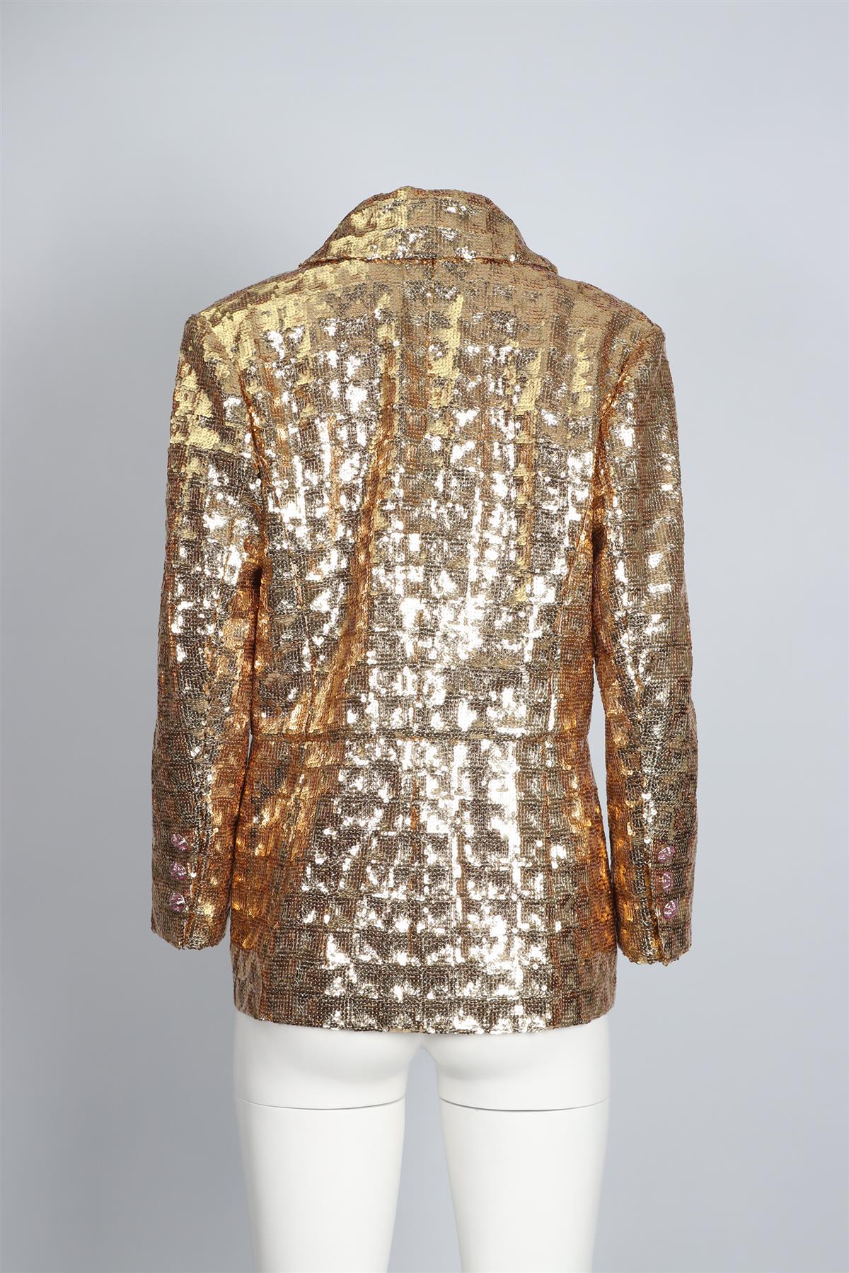 CHANEL GOLD 2023 SEQUIN BLAZER FR 46 UK 18