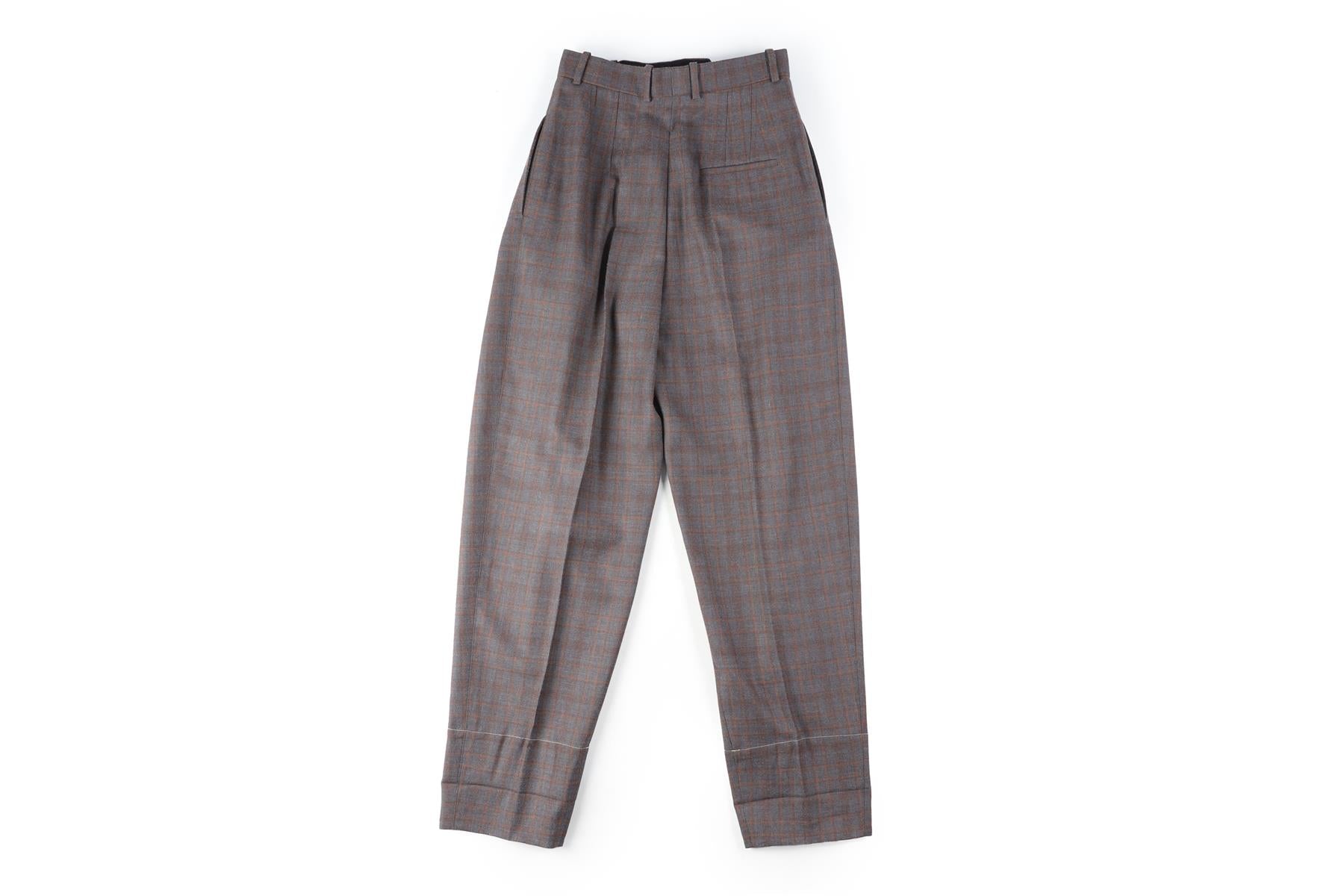 CELINE GREY WOOL STRAIGHT LEG PANTS FR 36 UK 8