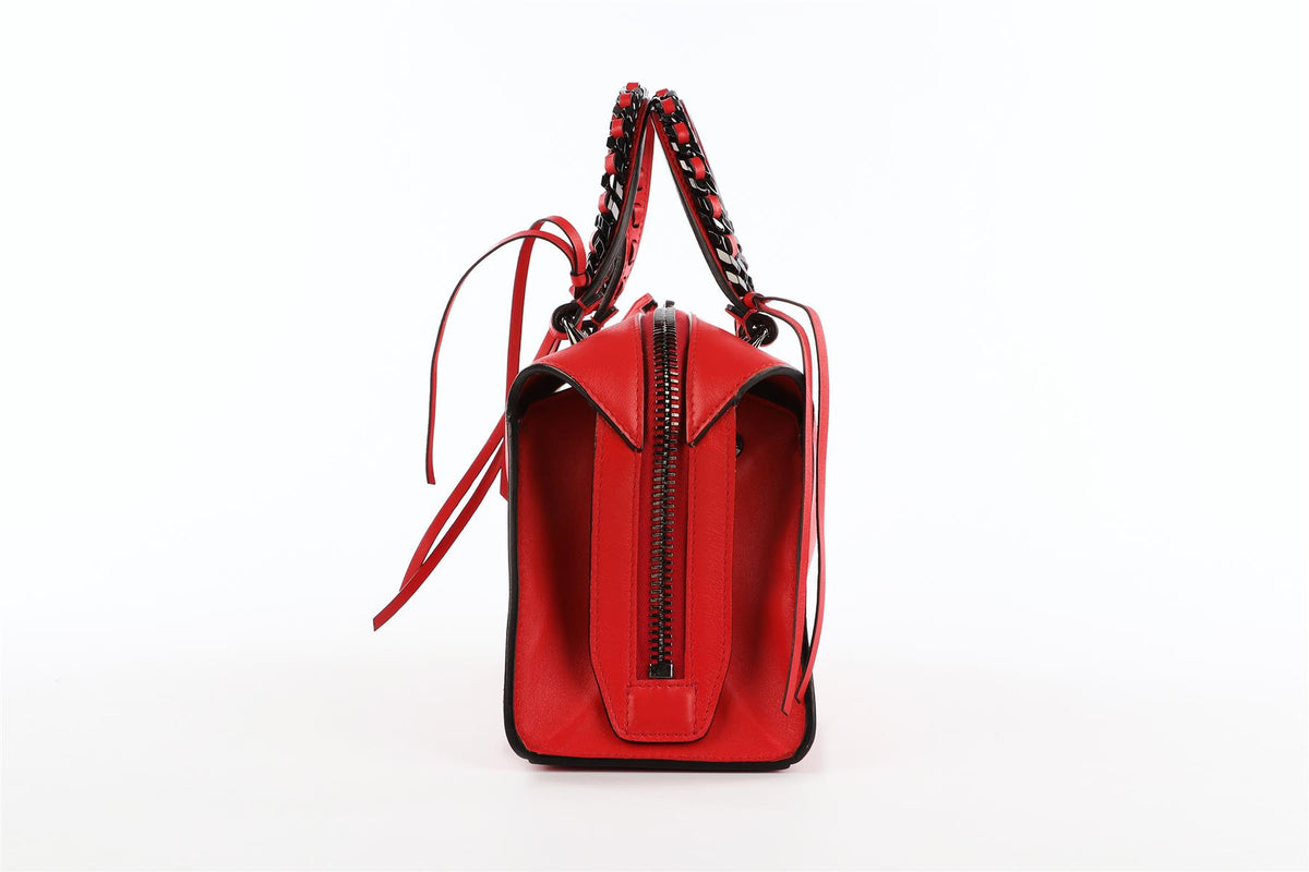 ELENA GHISELLINI RED LEATHER TOTE BAG