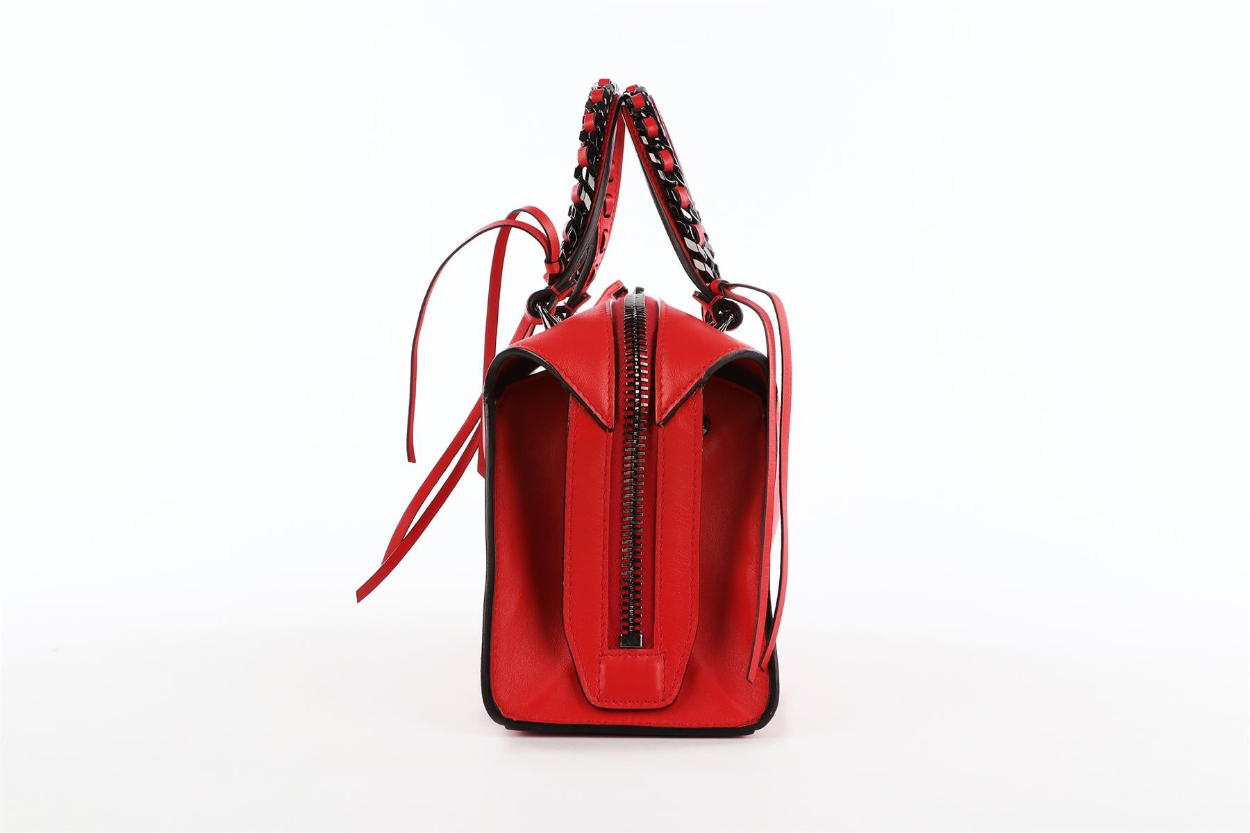 ELENA GHISELLINI RED LEATHER TOTE BAG