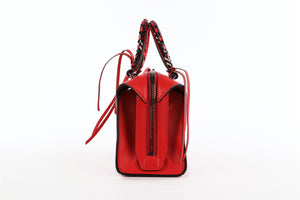 ELENA GHISELLINI RED LEATHER TOTE BAG