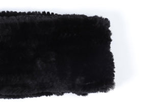 VINCE BLACK FUR SCARF ONE SIZE