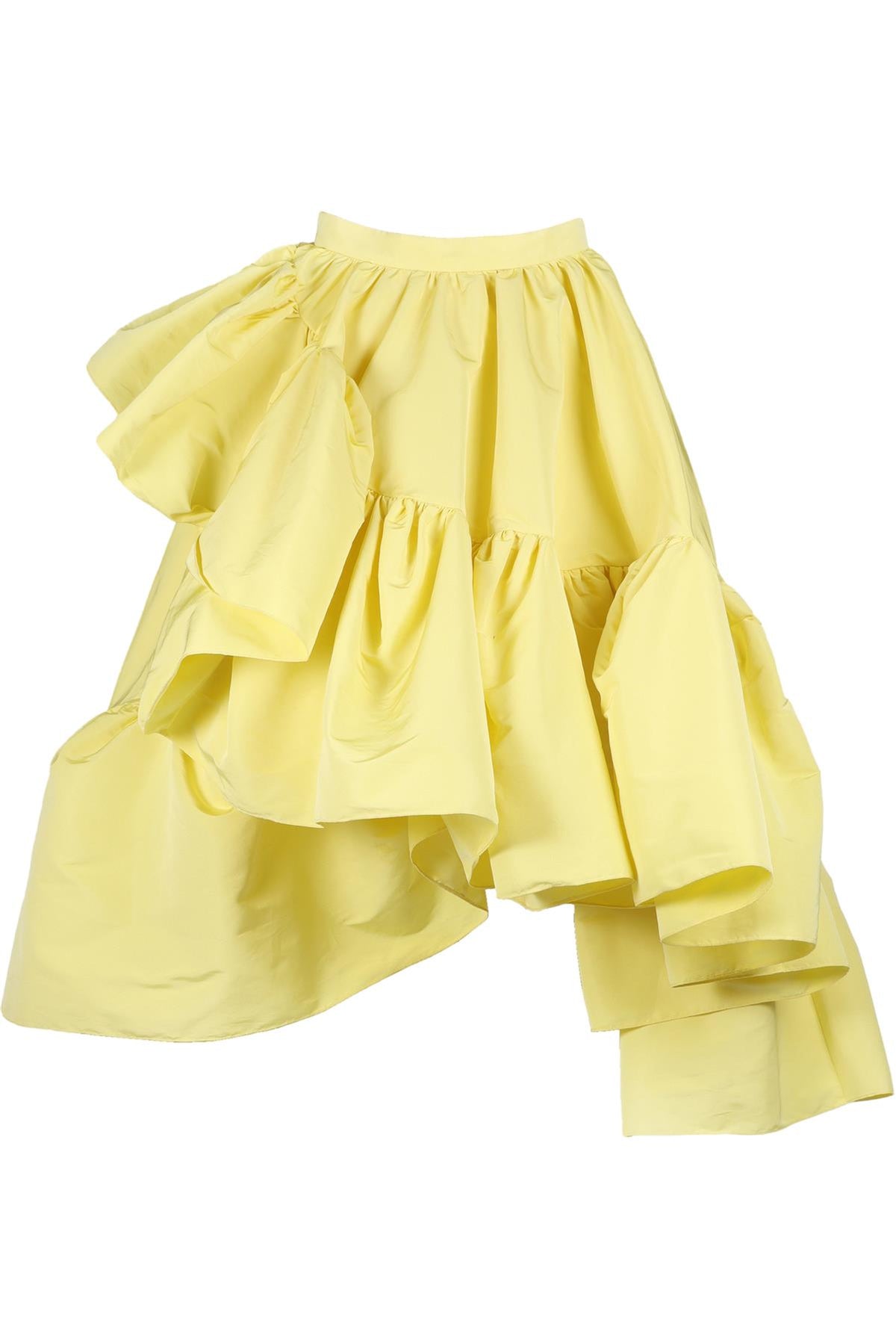 ALEXANDER MCQUEEN YELLOW TAFFETA SKIRT IT 40 UK 8