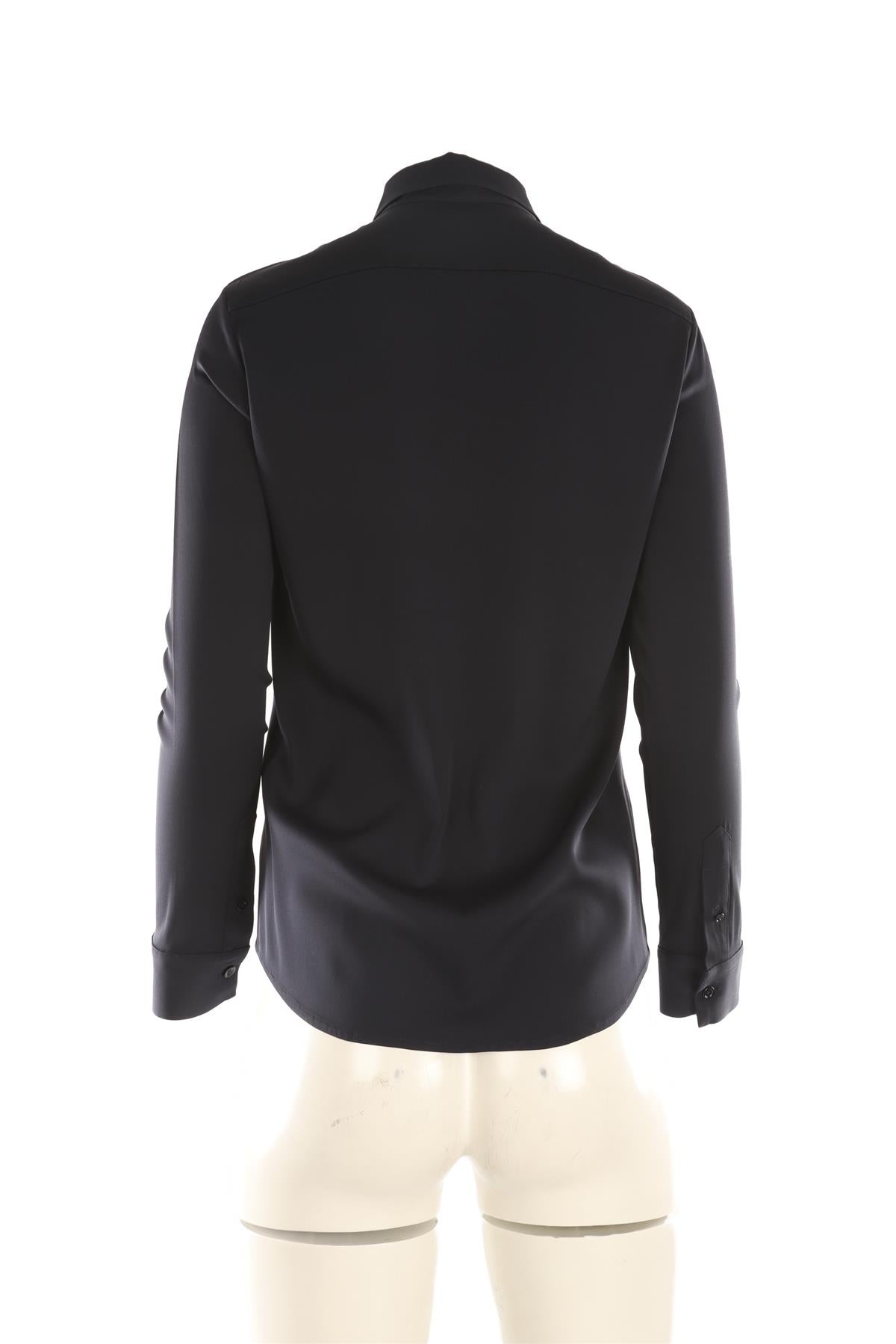 THE ROW NAVY SILK SHIRT US 4 UK 8