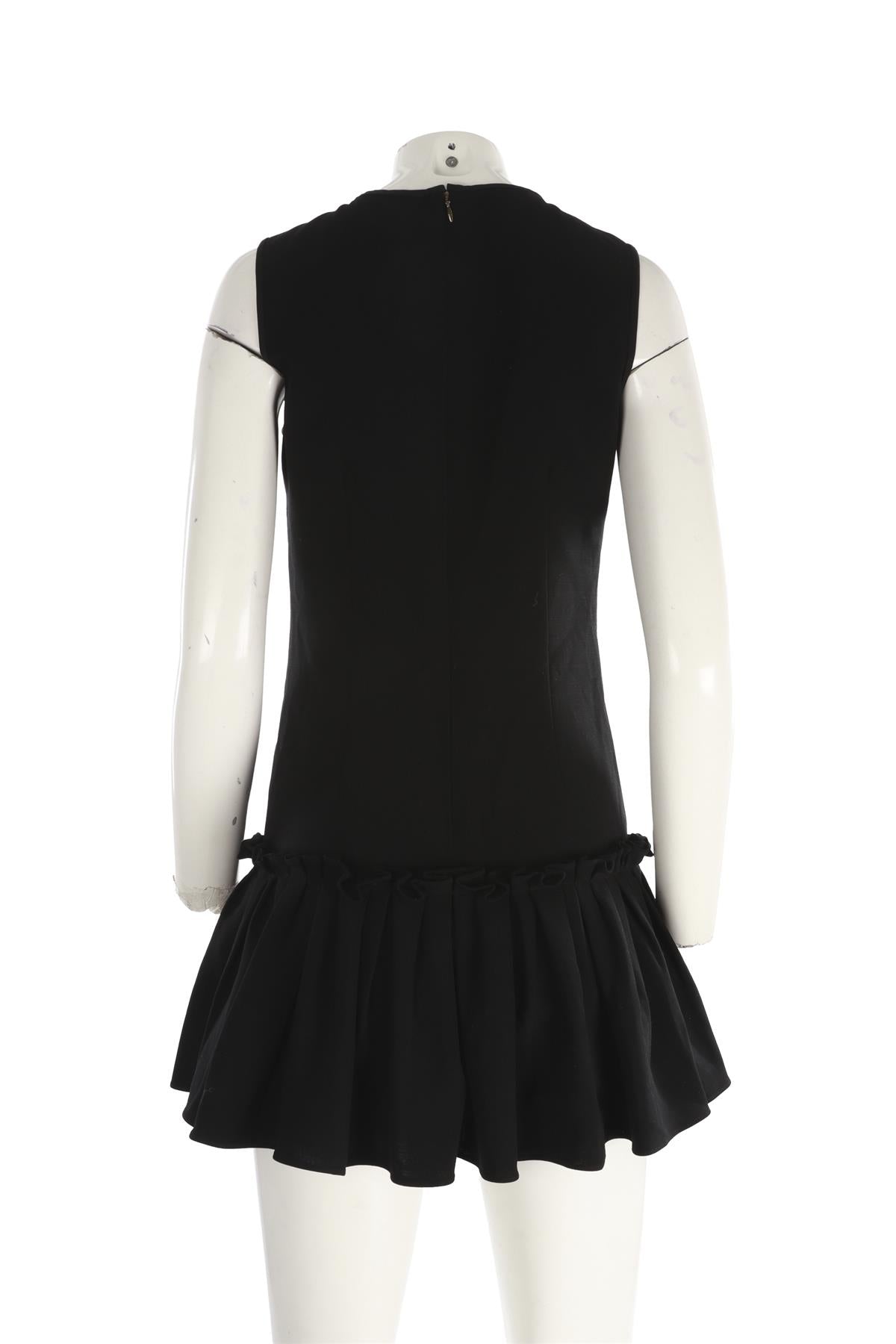 PRABAL GURUNG BLACK WOOL MIDI DRESS UK 6