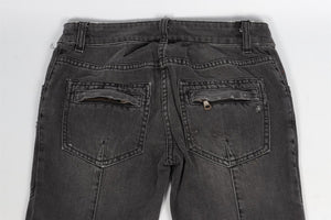 BALMAIN GREY LOW RISE FLARED JEANS FR 36 UK 8