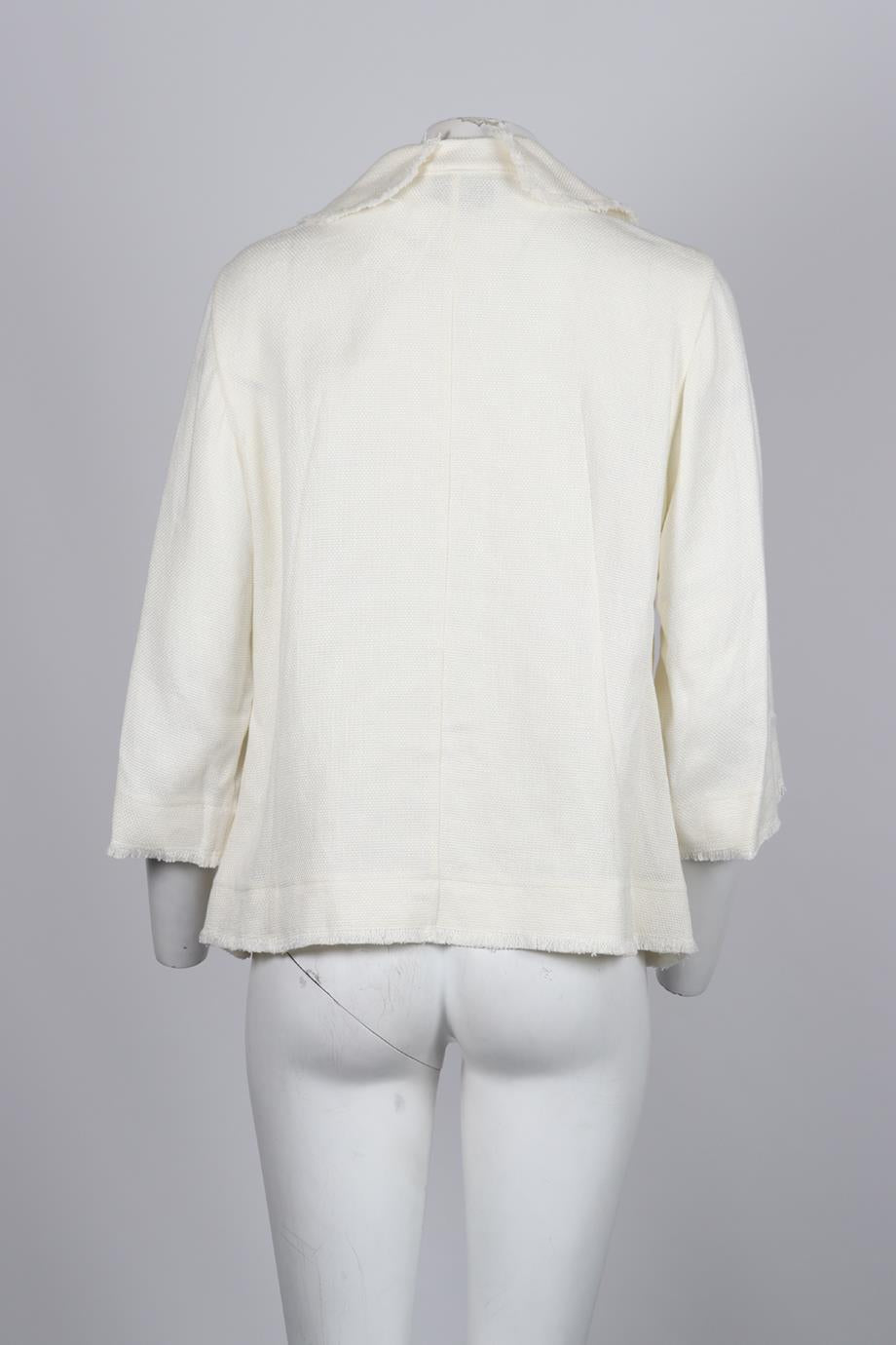 VOYAGE BY MARINA RINALDI LINEN AND COTTON BLEND JACKET UK 16