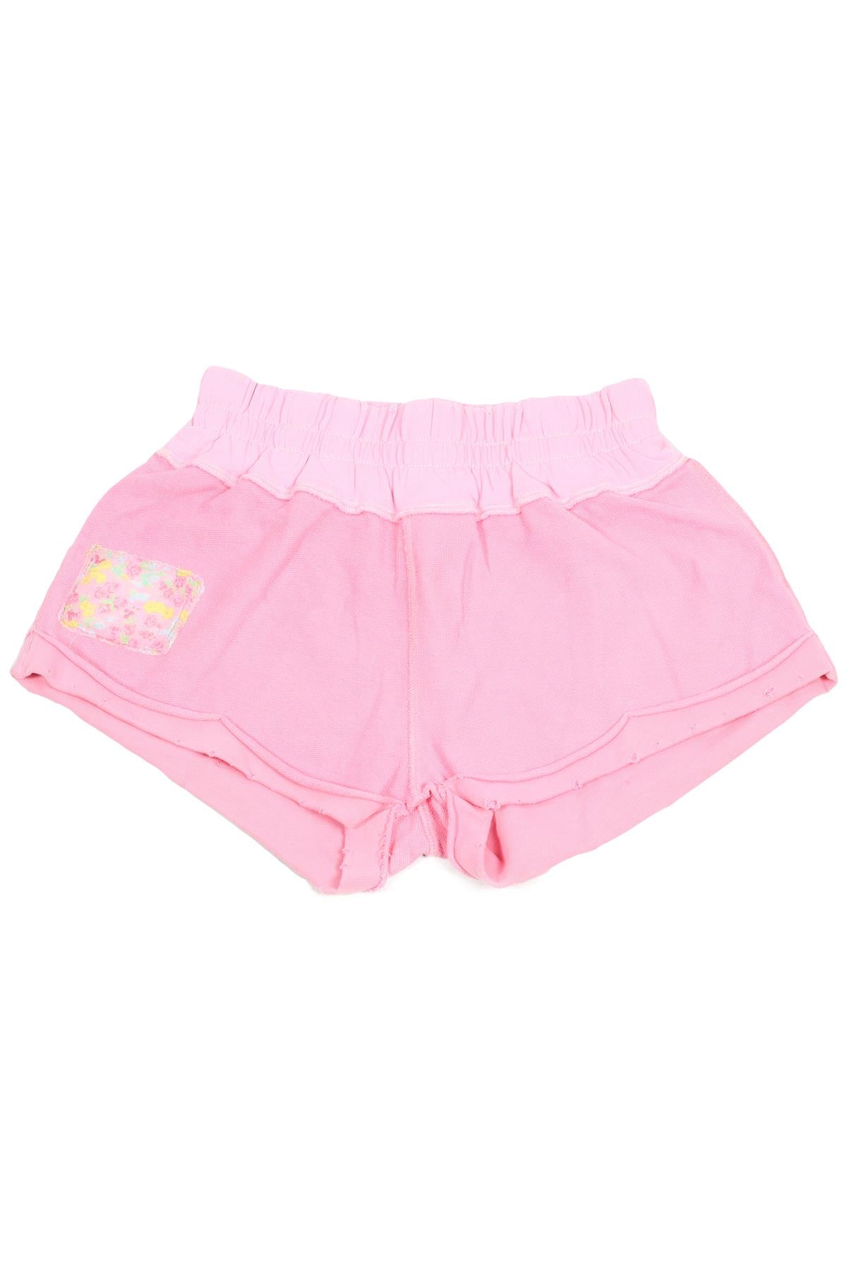 LOVESHACKFANCY PINK COTTON SHORTS SMALL