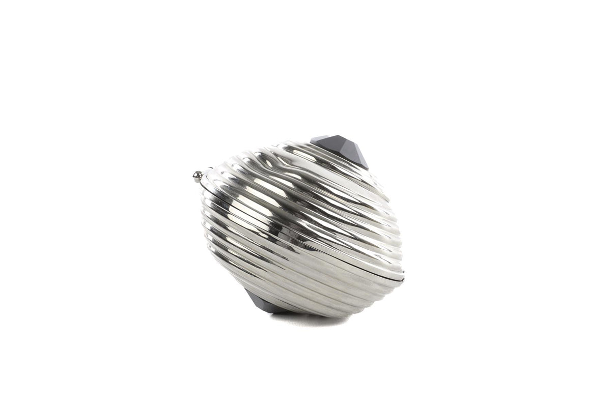 JIMMY CHOO SILVER METAL CLUTCH