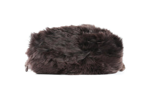 LOEWE BROWN FLAMENCO SHEARLING SHOULDER BAG