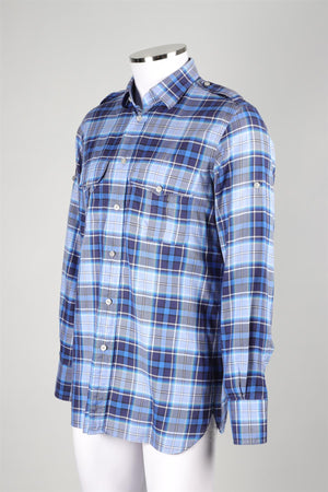 TOM FORD BLUE MEN'S COTTON SHIRT EU 40 UK 40