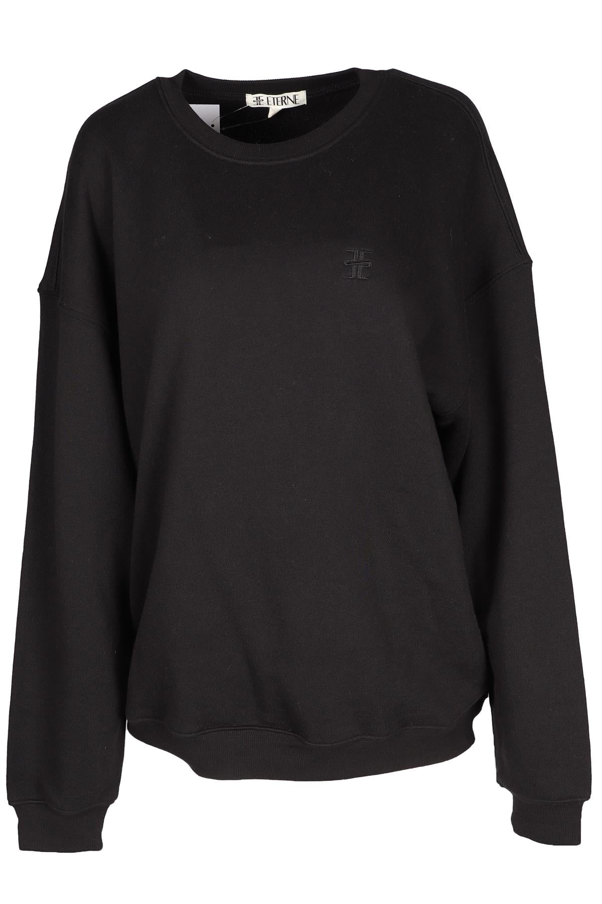 ETERNE BLACK COTTON SWEATSHIRT MEDIUM