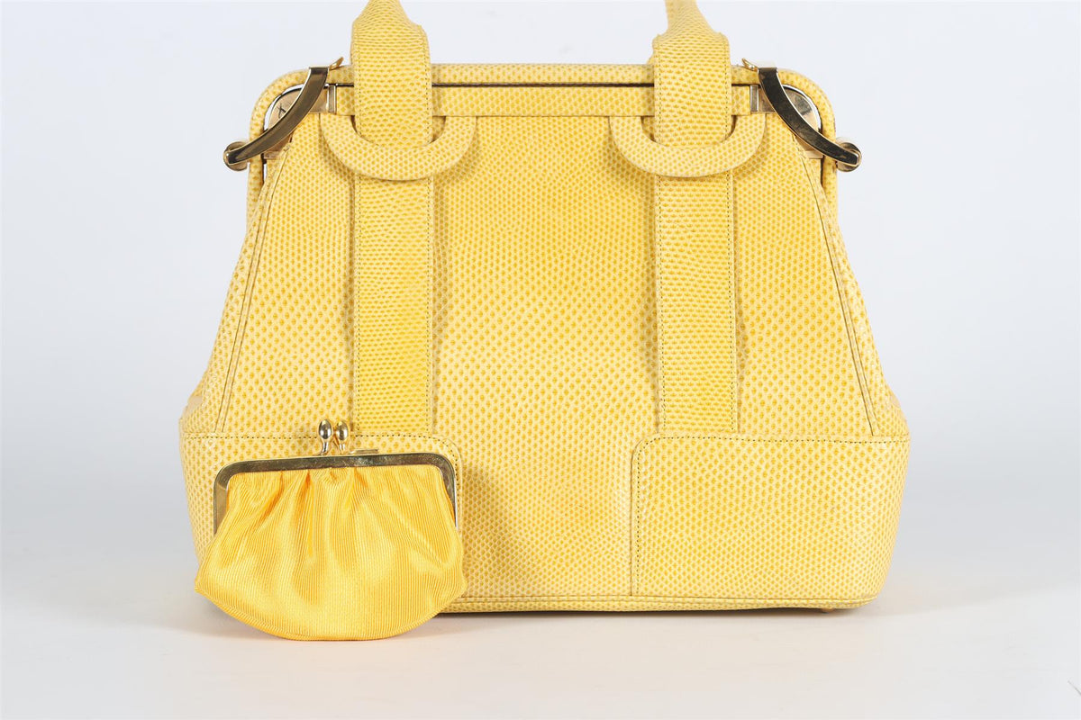 JUDITH LEIBER SNAKE EFFECT LEATHER TOTE BAG
