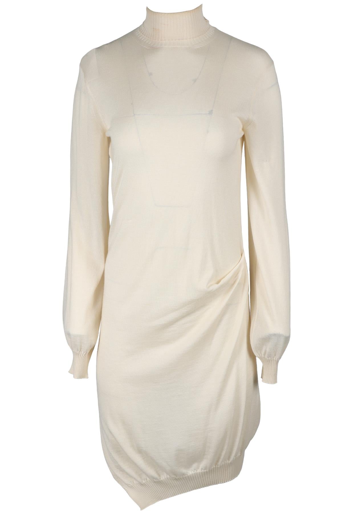 PETAR PETROV CREAM CASHMERE MIDI DRESS FR 36 UK 8