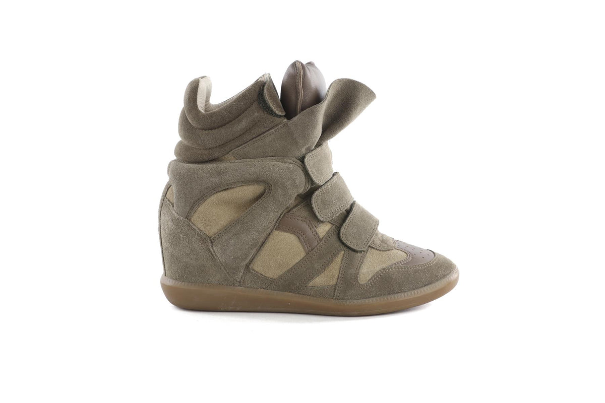 Isabel Marant Green Bekett Suede Wedge Sneakers EU 39 UK 6 US 9