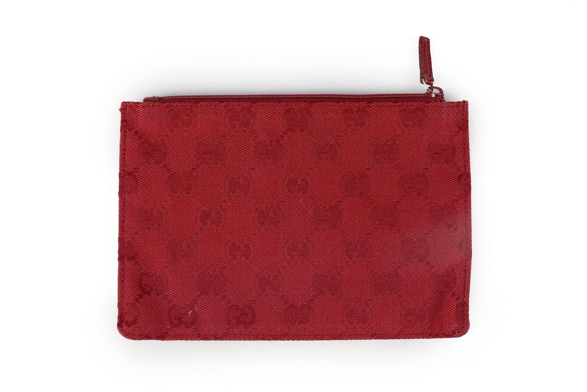 GUCCI RED GG CANVAS AND PVC 2 IN 1 COSMETIC POUCH