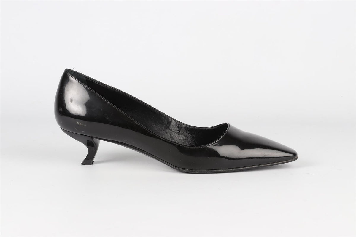 ROGER VIVIER BLACK PATENT LEATHER PUMPS EU 37.5 UK 4.5 US 7.5