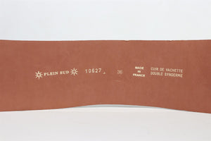 PLEIN SUD BROWN LEATHER WAIST BELT FR 36 UK 8