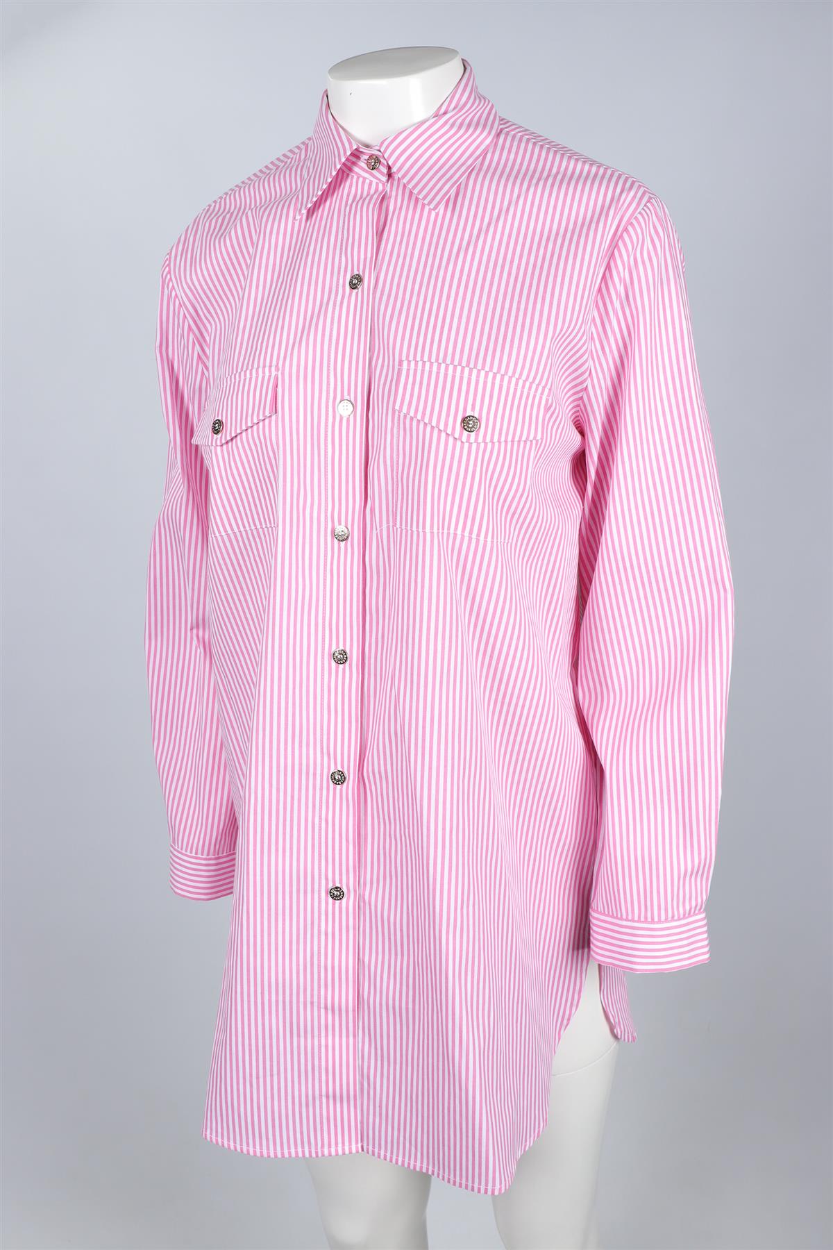 MELISSA ODABASH PINK COTTON SHIRT MEDIUM