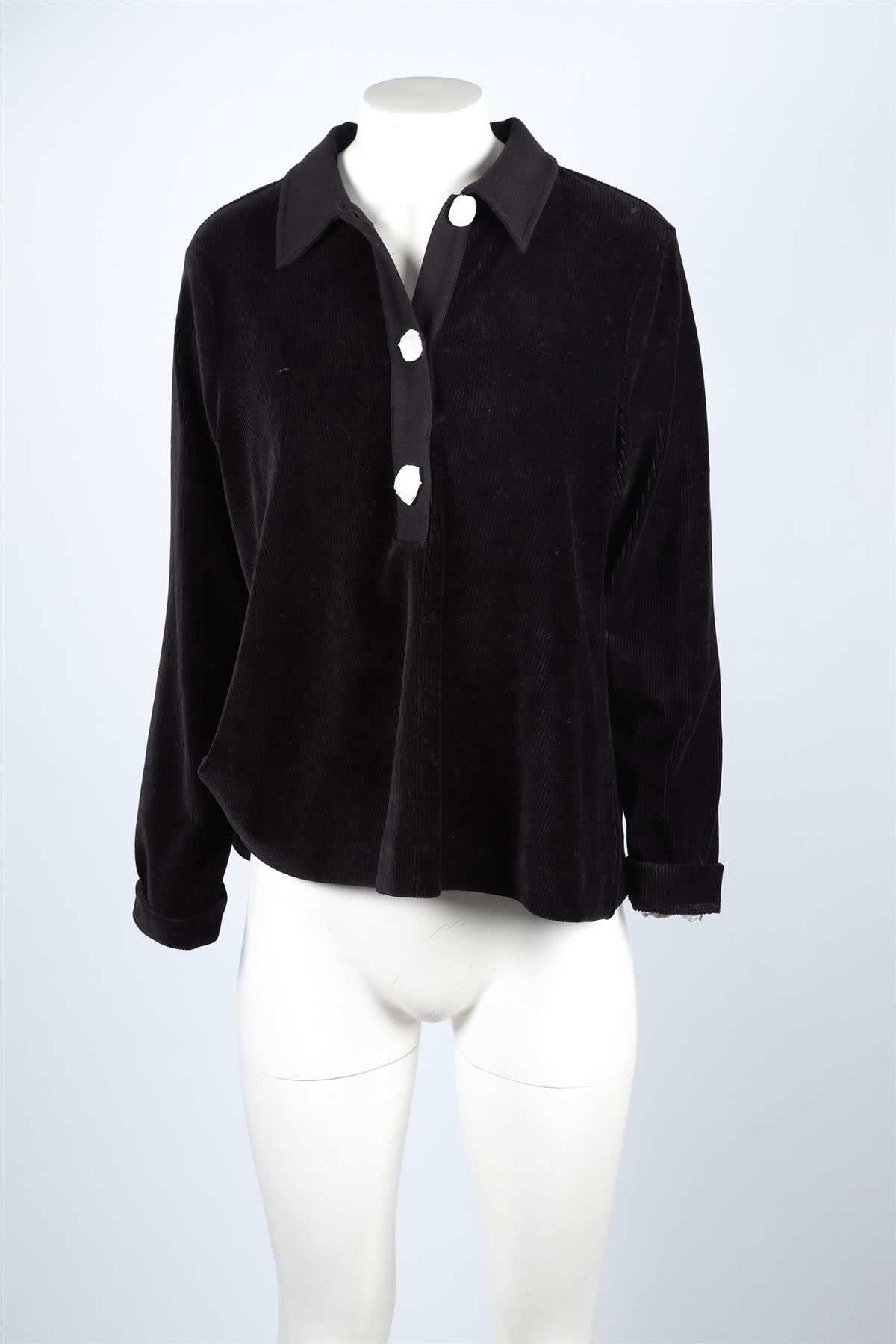 ME+EM Black Velvet Top UK 12