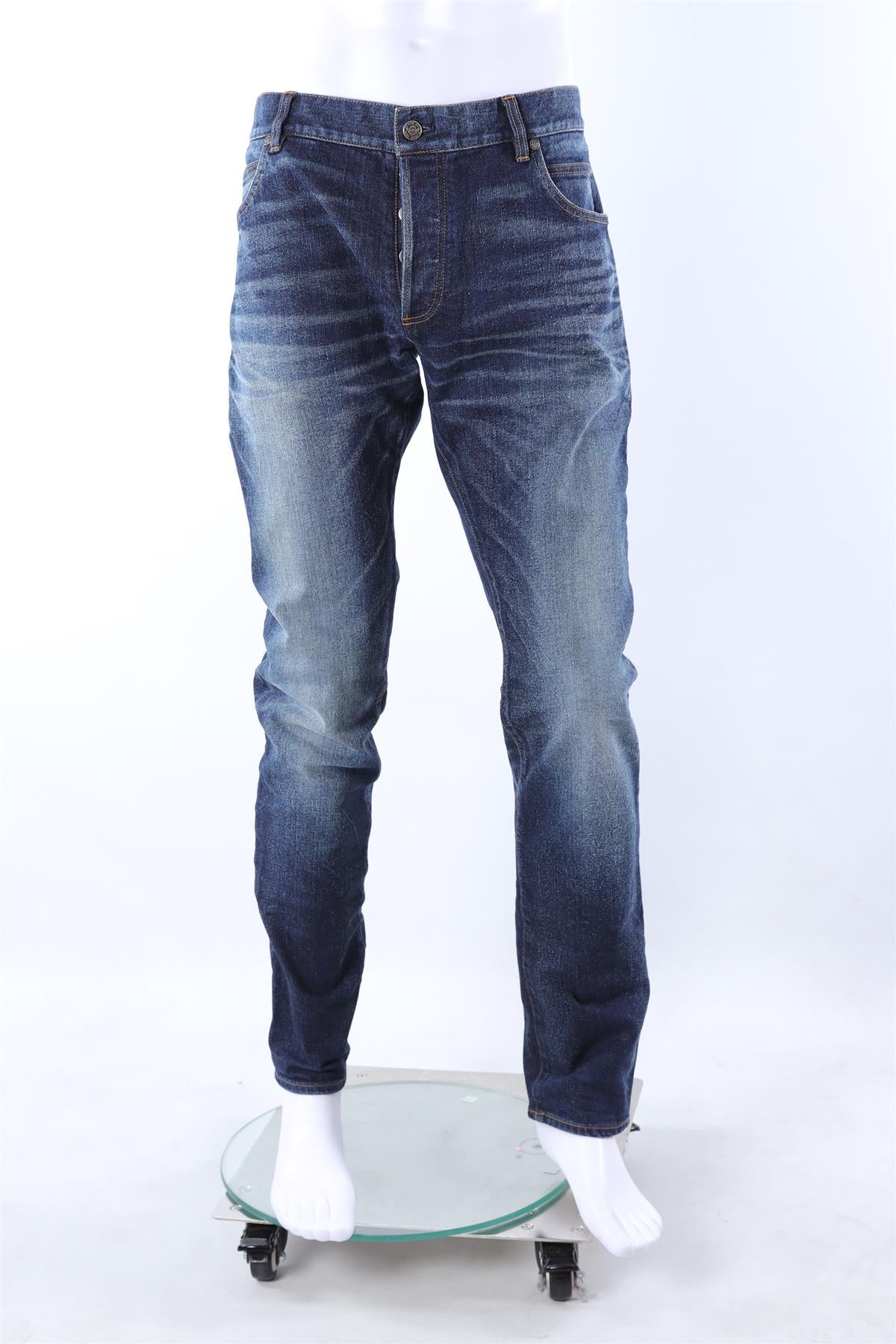 BALMAIN BLUE MEN'S SLIM FIT JEANS UK/US W34