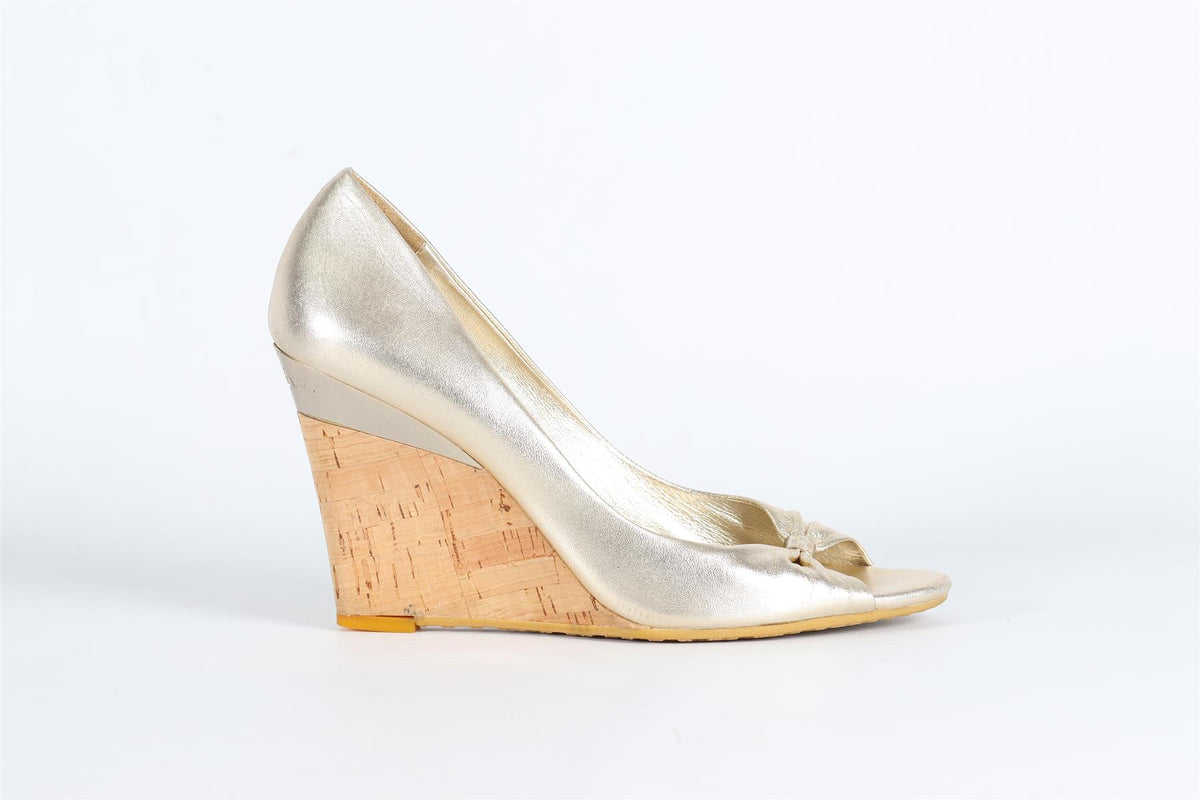 GUCCI LEATHER WEDGE PUMPS EU 38 UK 5 US 8