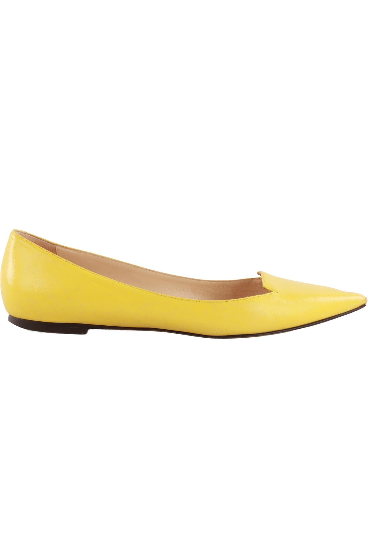 JIMMY CHOO YELLOW LEATHER BALLET FLATS EU 39 UK 6 US 9