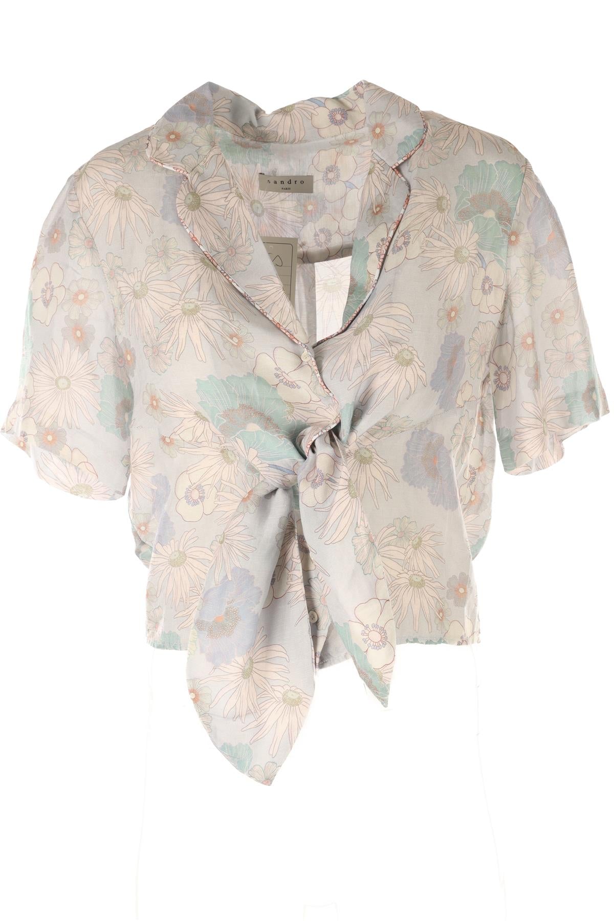 SANDRO BLUE COTTON SHIRT UK 8