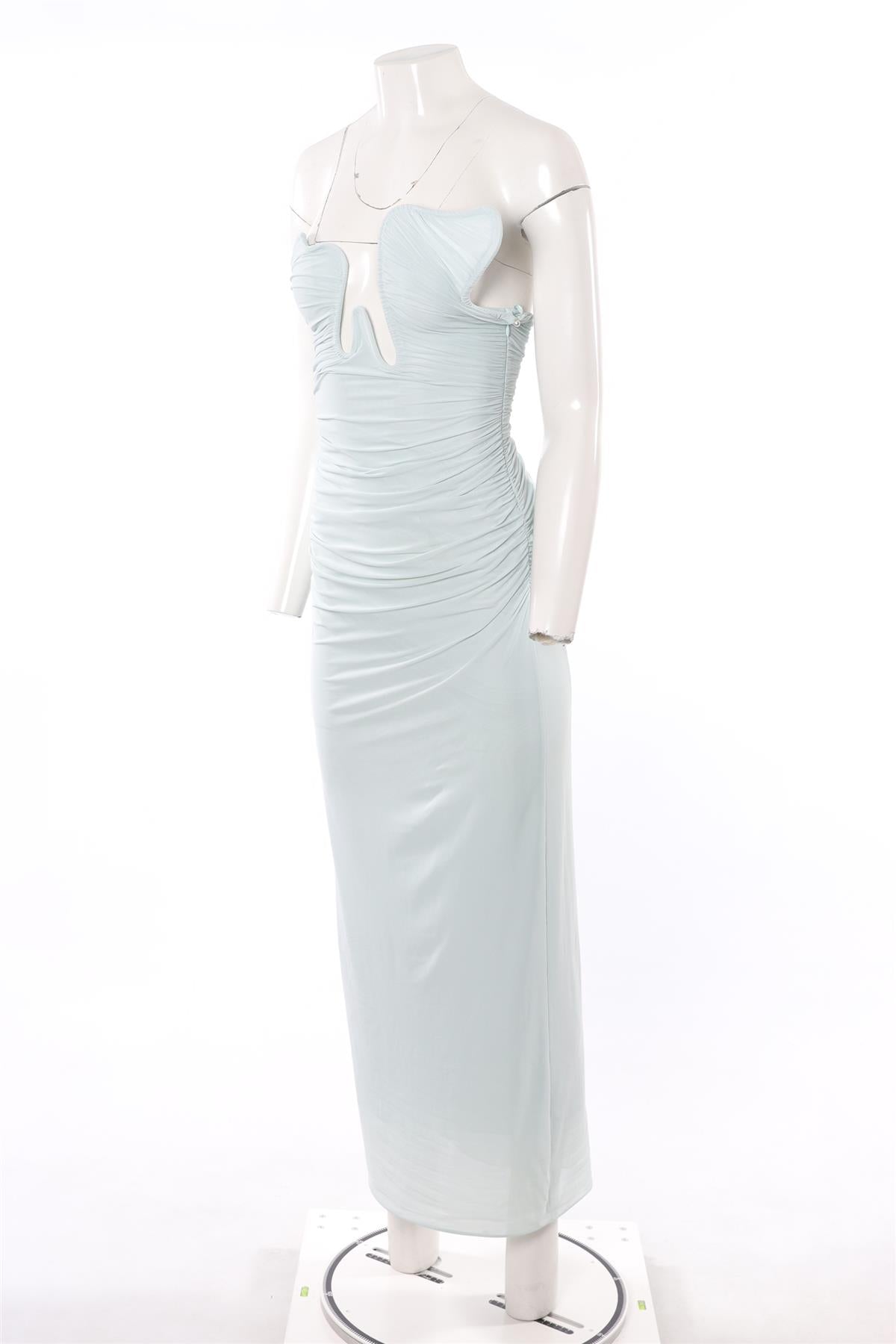 CHRISTOPHER ESBER BLUE JERSEY MAXI DRESS UK 8