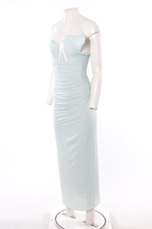 CHRISTOPHER ESBER BLUE JERSEY MAXI DRESS UK 8