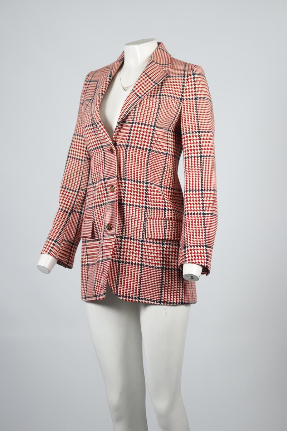 GUCCI CHECKED WOOL BLEND BLAZER IT 36 UK 4